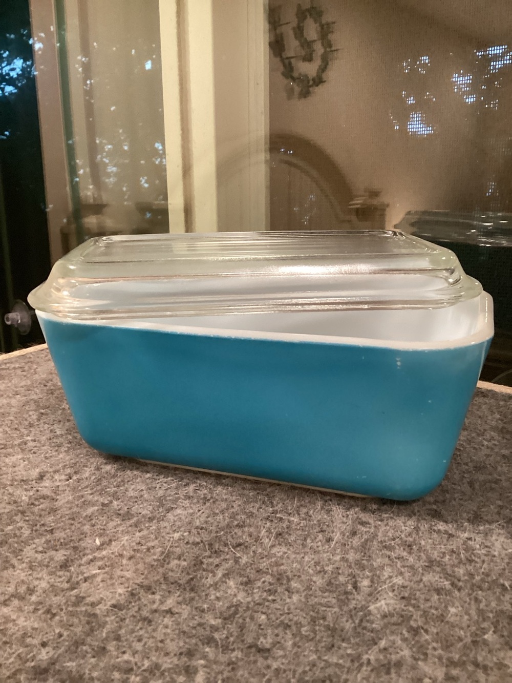 Pyrex rectangular Refrigerator Milk Glass storage Container